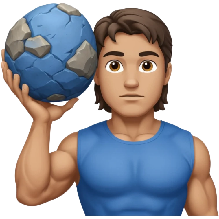 Atlas the greek god with a A big rock and shirt Without a hole emoji