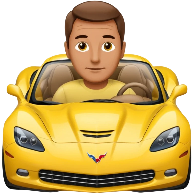 Dad in a yellow ￼ Corvette emoji