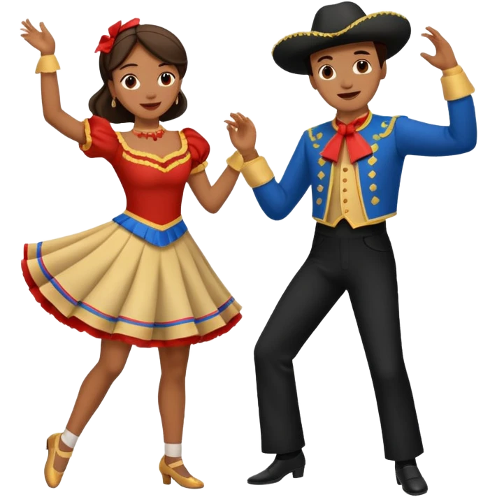 dos personas bailando cueca emoji