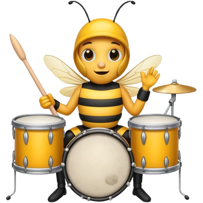 drum player bee emoji