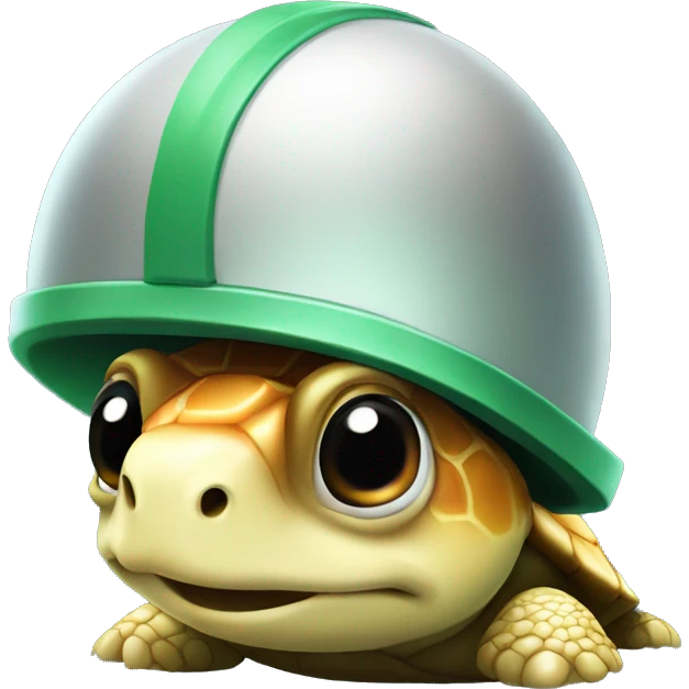 Cute turtle with helmet emoji