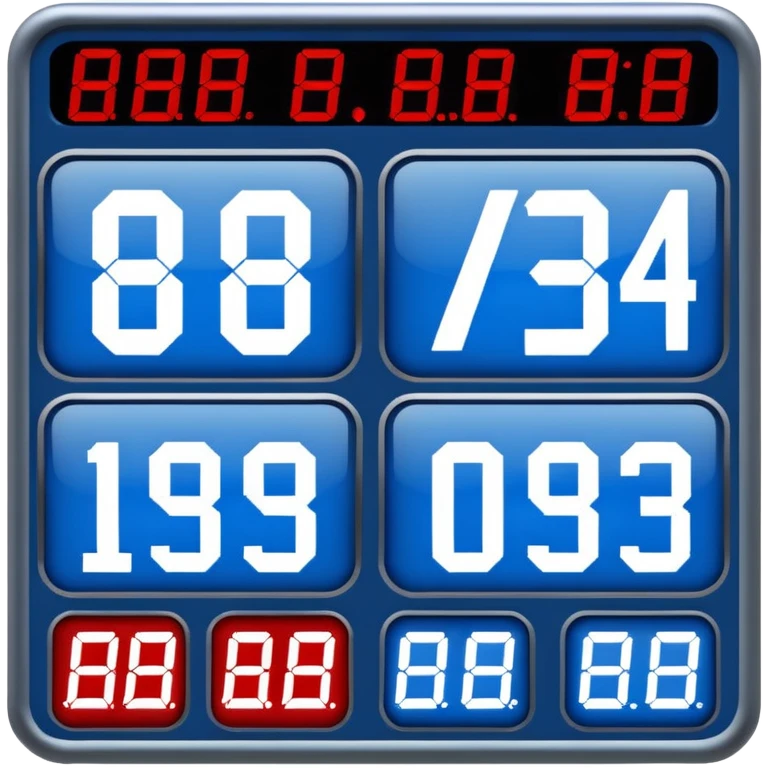 electronic score board blue (#00A3E0) and red (#F9423A) emoji