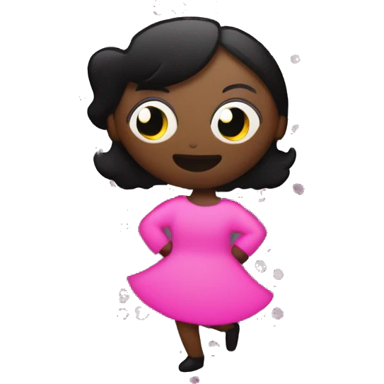 Dancing speech bubble dots pink , with black woman animated gif emoji