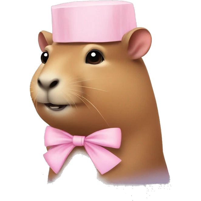 capybara with light pink bow on head emoji
