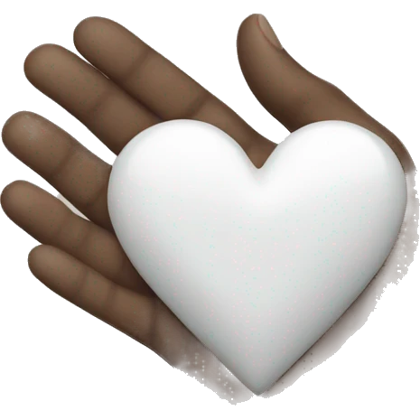 White heart in hand emoji