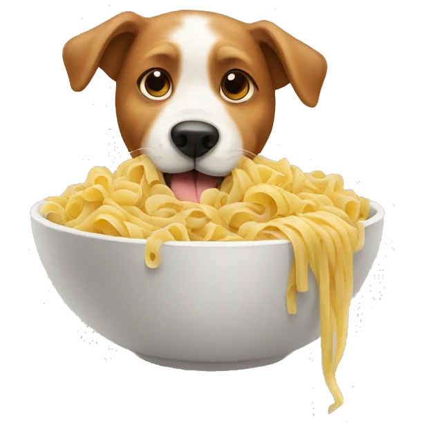 Dog eating pasta  emoji
