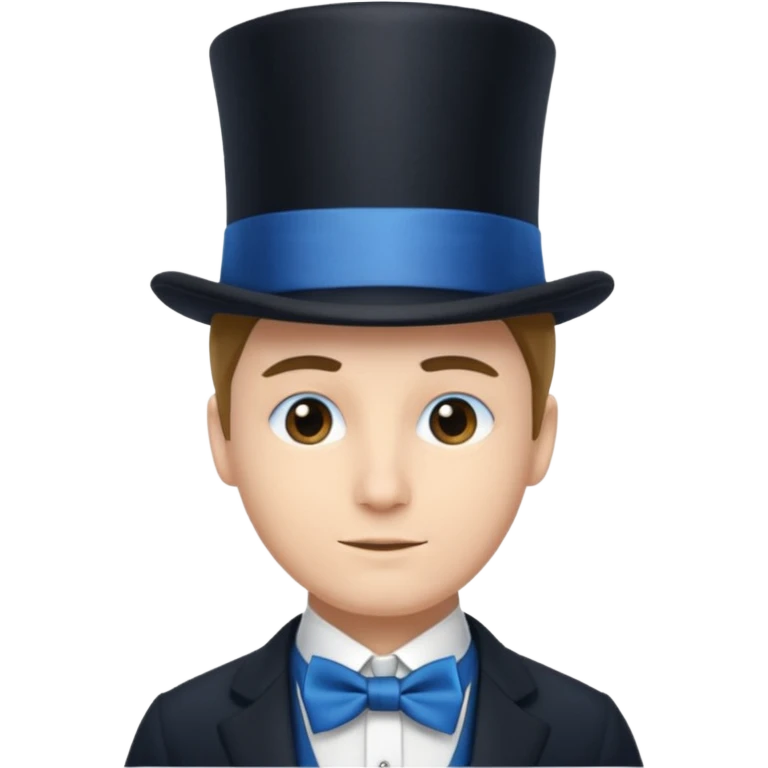 Man in top hat & blue tie emoji