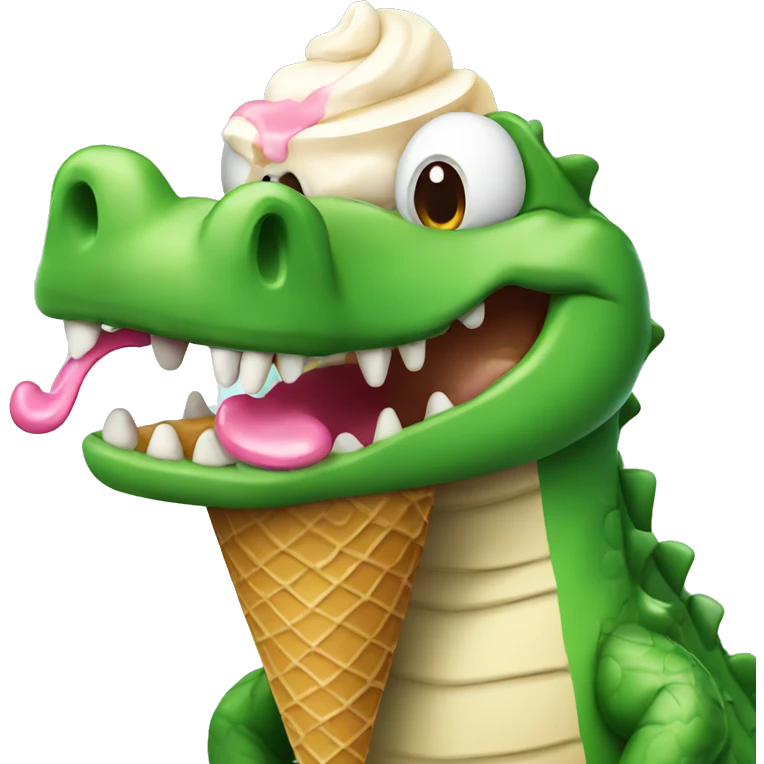 crocodile with ice cream  emoji