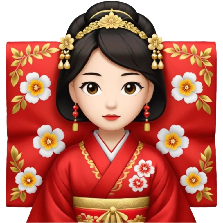Japanese Princess with in red ceremonial robe kimono emoji