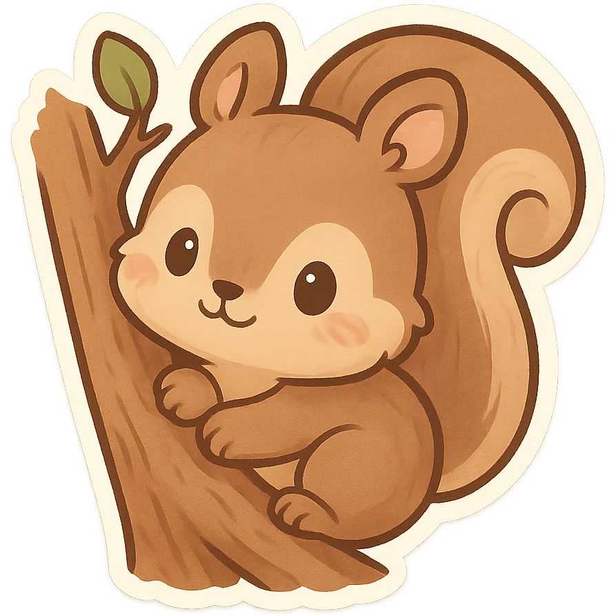 躲在树上的小松鼠 emoji