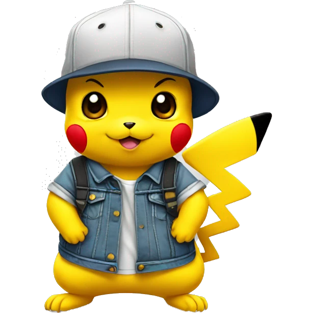 Pikachu with snapback emoji