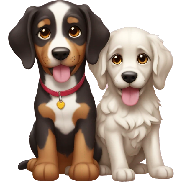 Casal com 2 cachorros emoji