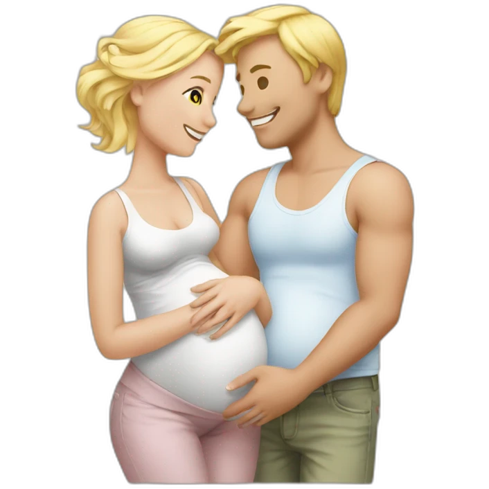 Gay Best friends & blond pregnant love emoji