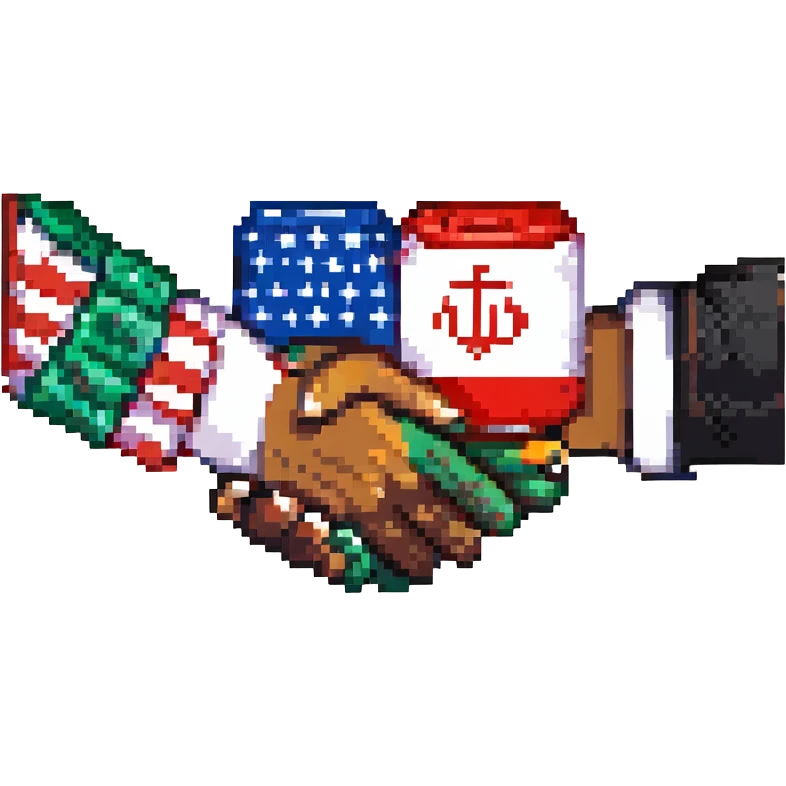 iran and america shaking hand emoji
