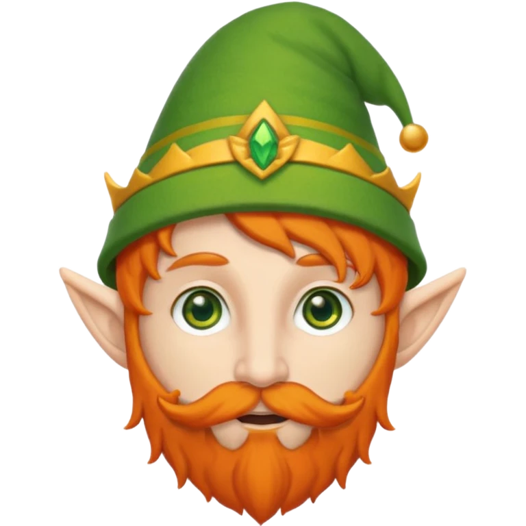 orange beard elf wear green hat emoji