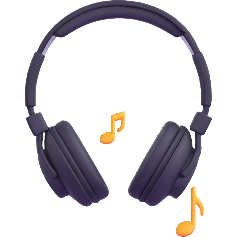 headphones with a music note emoji
