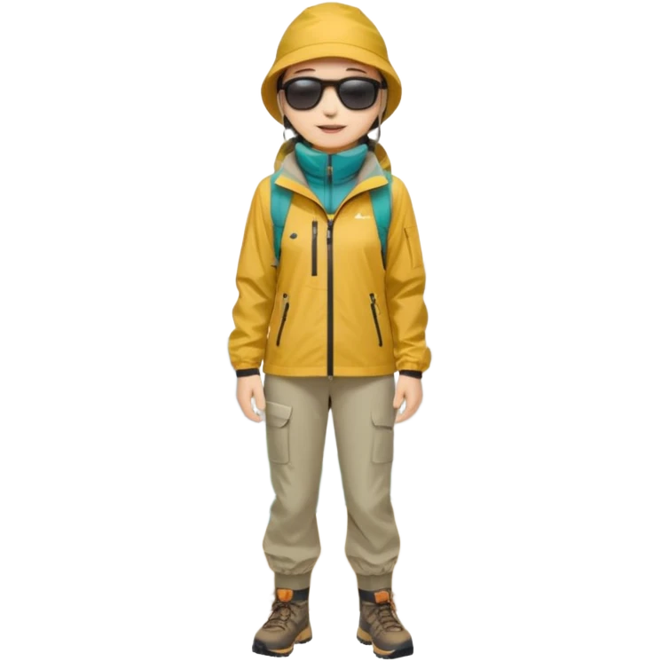 남미 여행에 가는 한국인의 전신을 그려줘! 바로 하이킹 갈 수 있을 정도로 잘 입은!

상체

🧥 방풍·방수 재킷 (고지대·우유니 필수)

👕 얇은 레이어드 2~3벌 (일교차 대비)

하체

👖 편한 바지(청바지 X, 스트레치 추천)

신발

👟 접지력 좋은 운동화 (마추픽추 필수)

🥾 우유니: 방수 신발 or 장화

악세사리

🧣 넥워머·모자 (아침/저녁 체감 -5~10도)

🕶️ 선글라스 (우유니·사막지역 눈부심 강함)
 emoji