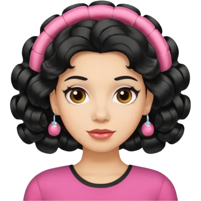 hair with hair rollers emoji