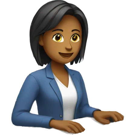 woman works with computer emoji