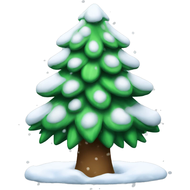 Christmas tree with snow emoji