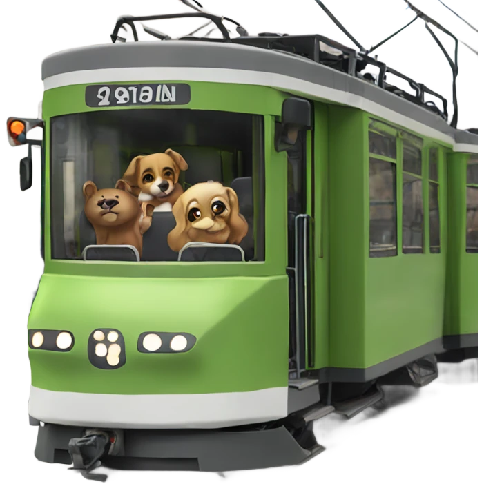 tram with open waggons emoji
