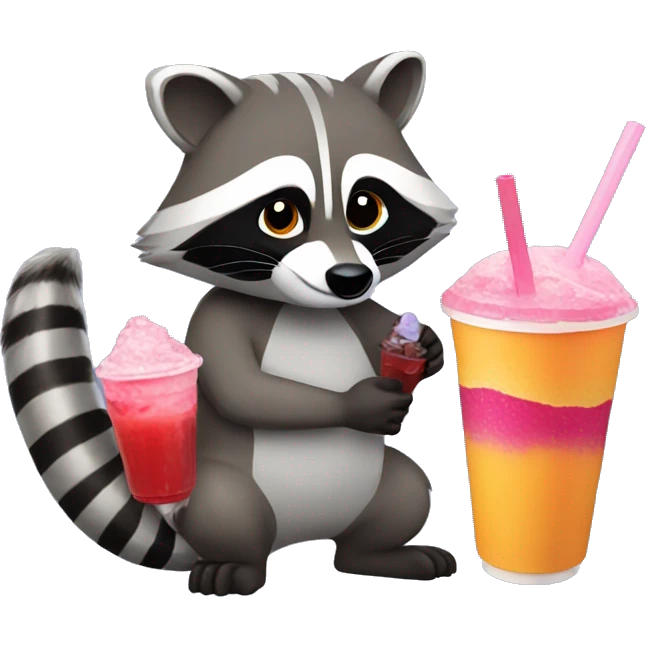 raccoon holding slurpee emoji