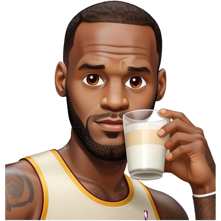 Lebron James drinking milk emoji