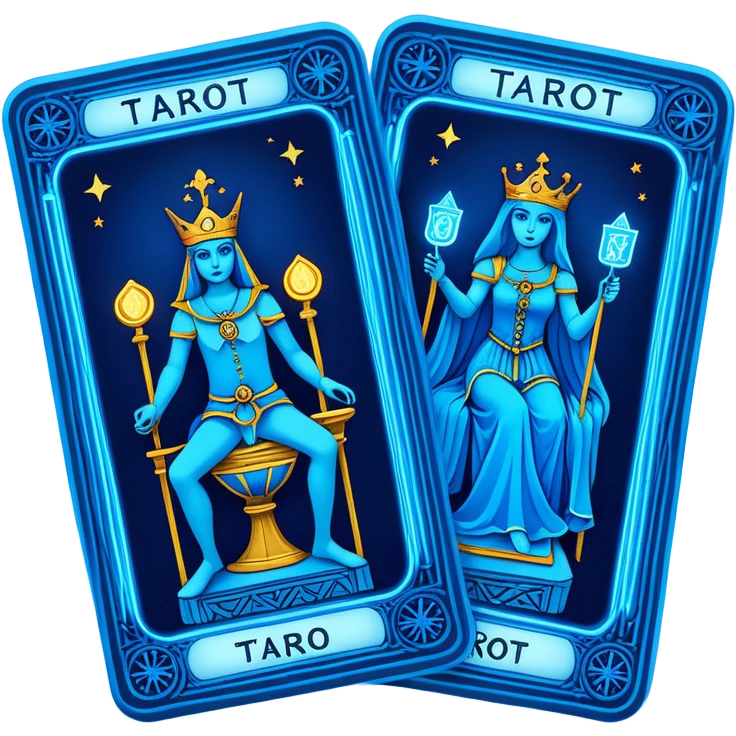 blue neon 2 tarot cards emoji