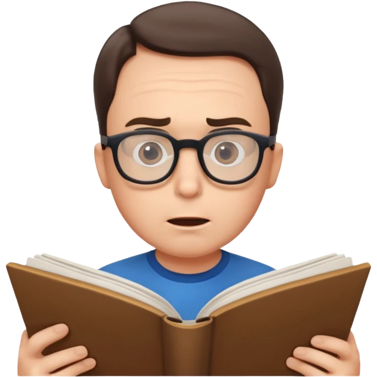 эмоджи  Шелдон (Теория большог взрыва) читает сценарий и удивляется emoji