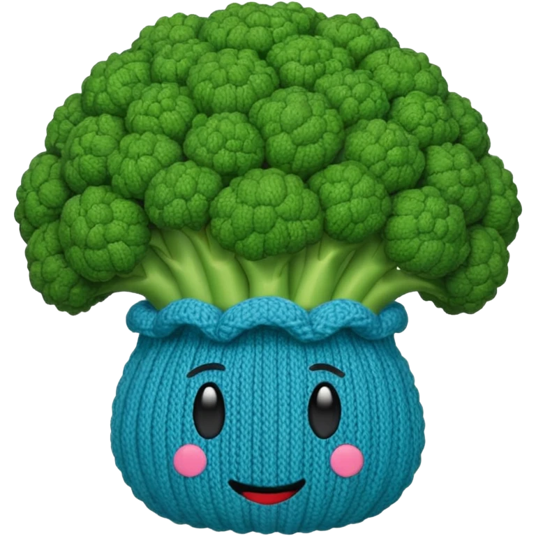 knitted broccoli emoji, blue emoji