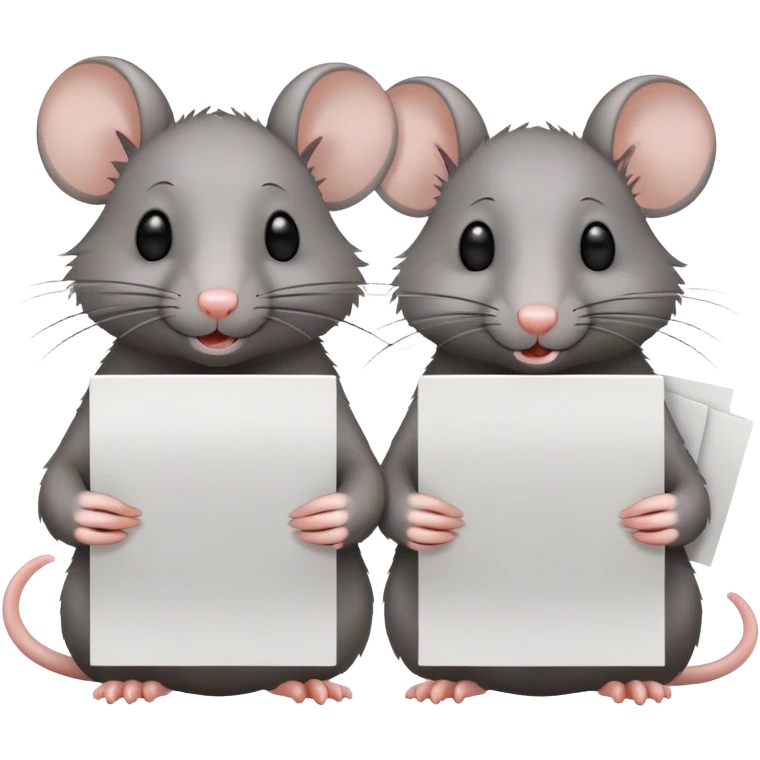 two rats holding small pieces of paper  emoji