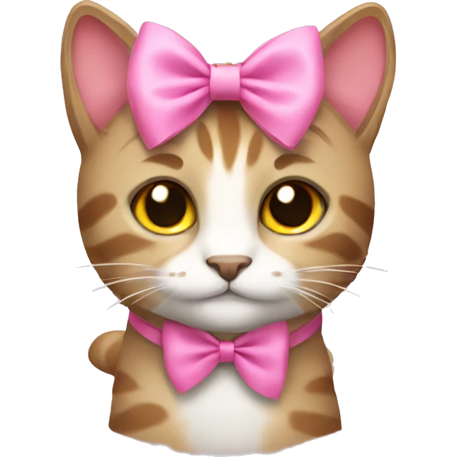 forest cat with pink bow emoji