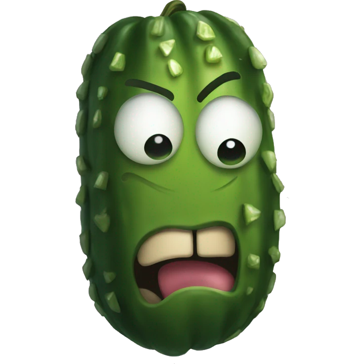 Angry pickle emoji