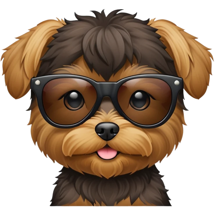 Make Yorkie poo with sunglasses  emoji