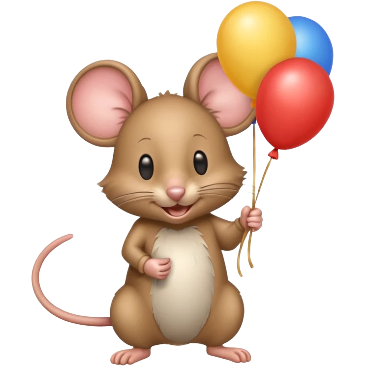 mouse holding balloons emoji