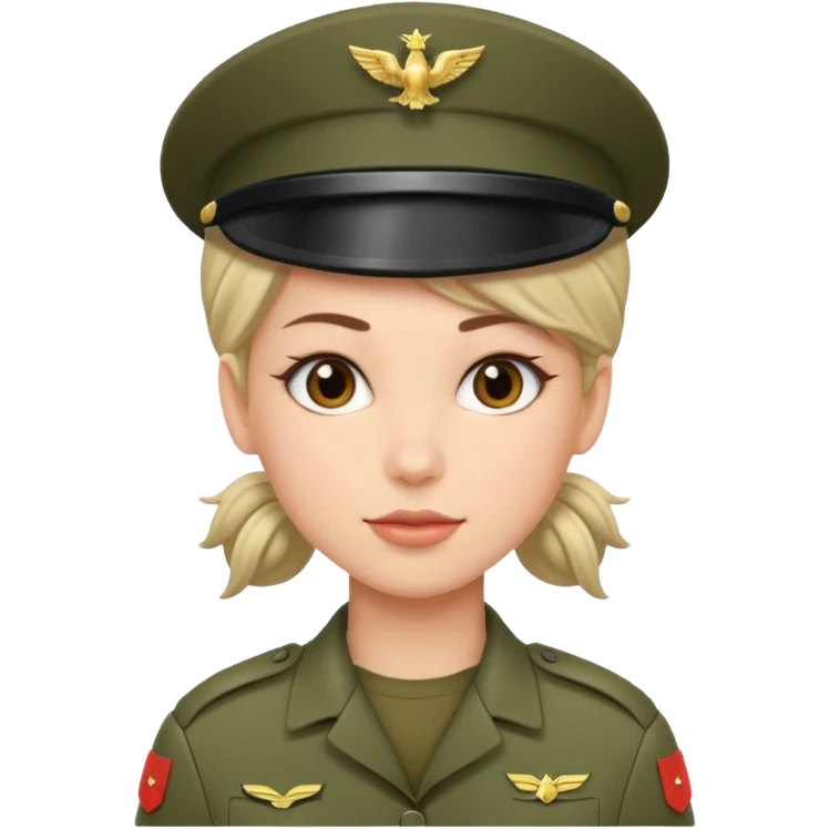 female soldier different hair style emoji