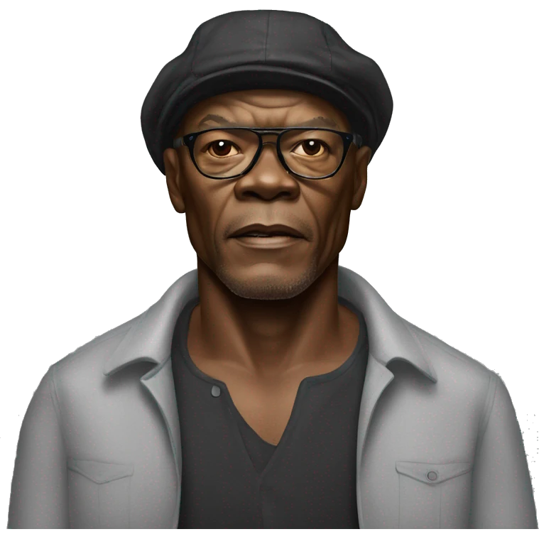 hyper realistic samuel l jackson wearing shirt emoji