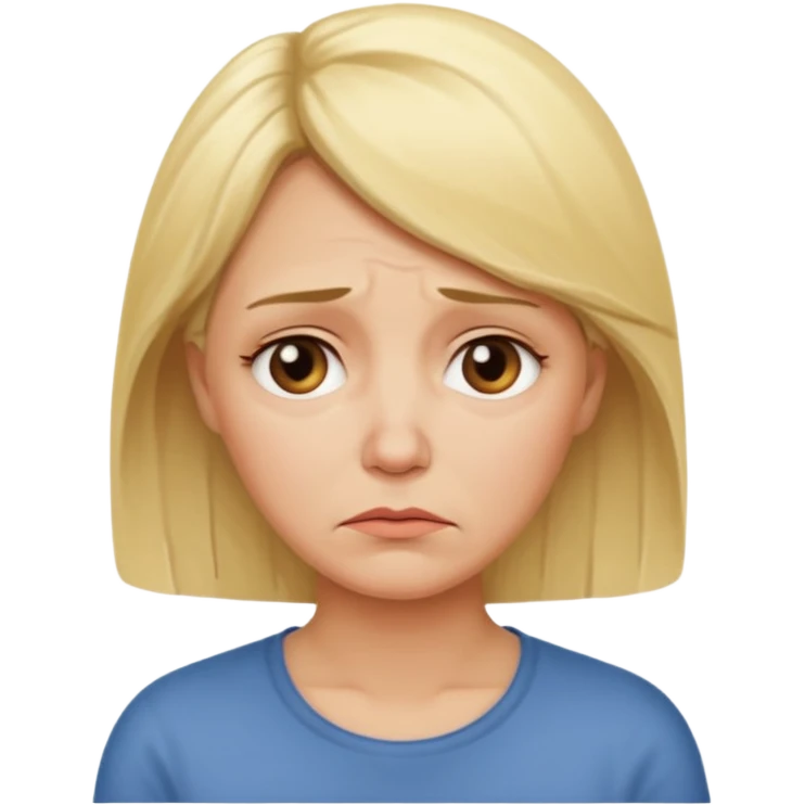 Blonde middle aged woman with a sad expression  emoji