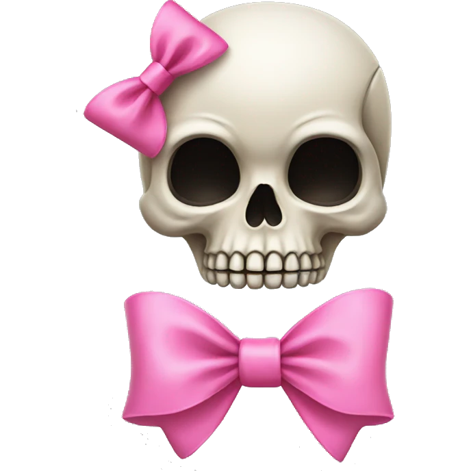 Skull with a pink bow emoji