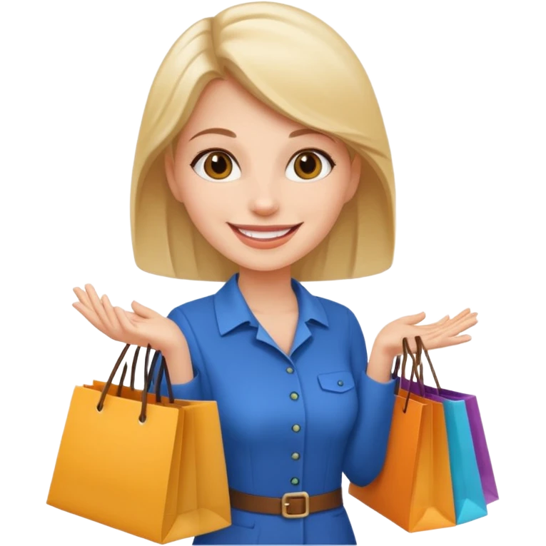 preciso de um amoji de vendedora com sacolas na mão emoji