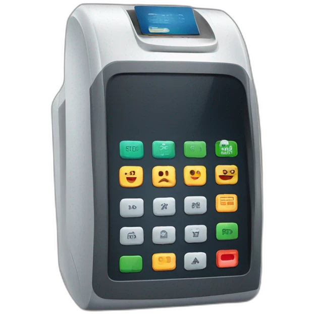 mobile payment terminal touchscreen emoji