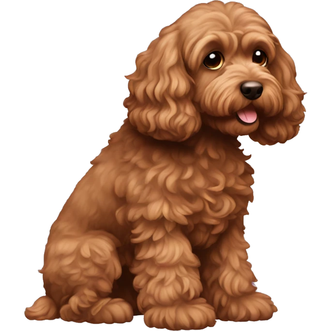brown cockapoo from the side full body emoji