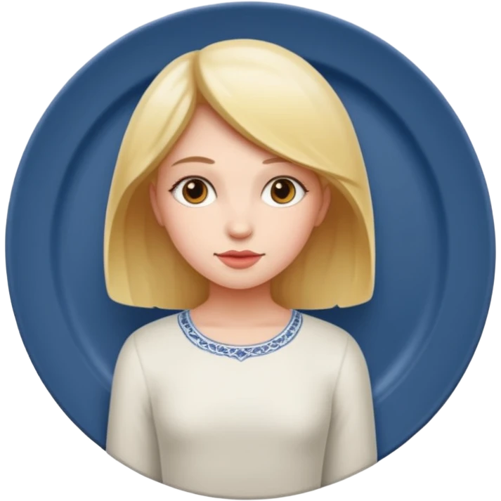 Standing girl on a dinner plate emoji