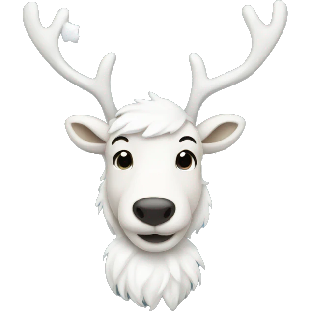 White reindeer wearing a bow emoji
