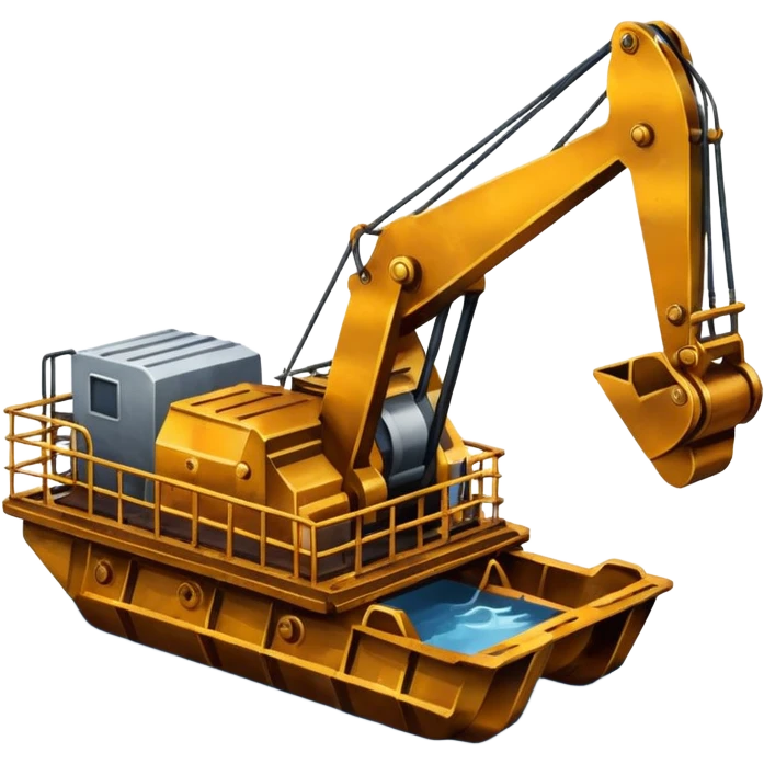 floating gold mining dredge emoji