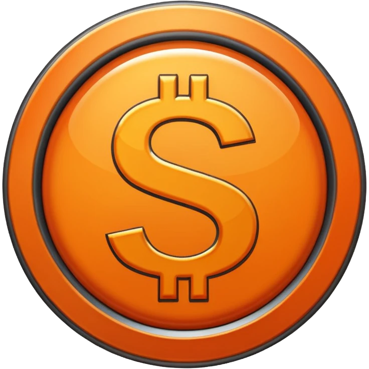 сделай оранжевый круг  и такого же цвета внутри, у которого будет темно оражевая обводка, а посередине знак доллар - $ emoji