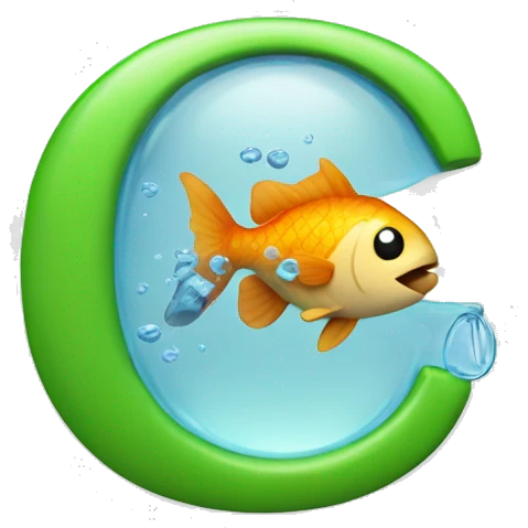 The letters C and D with a little fish in the center emoji