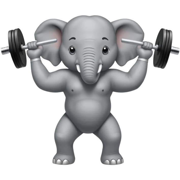 elephant lifting a barbell emoji