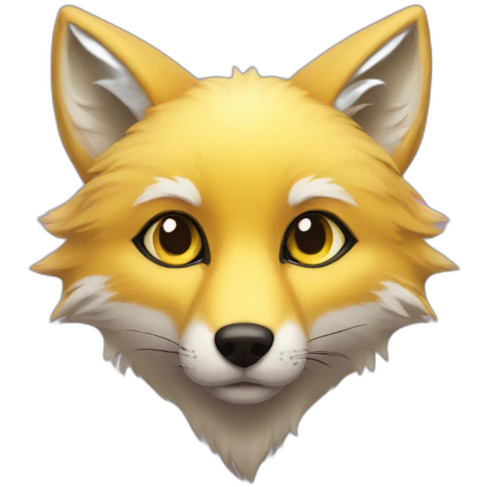 purple yellow fox furry green eyes yellow nose emoji