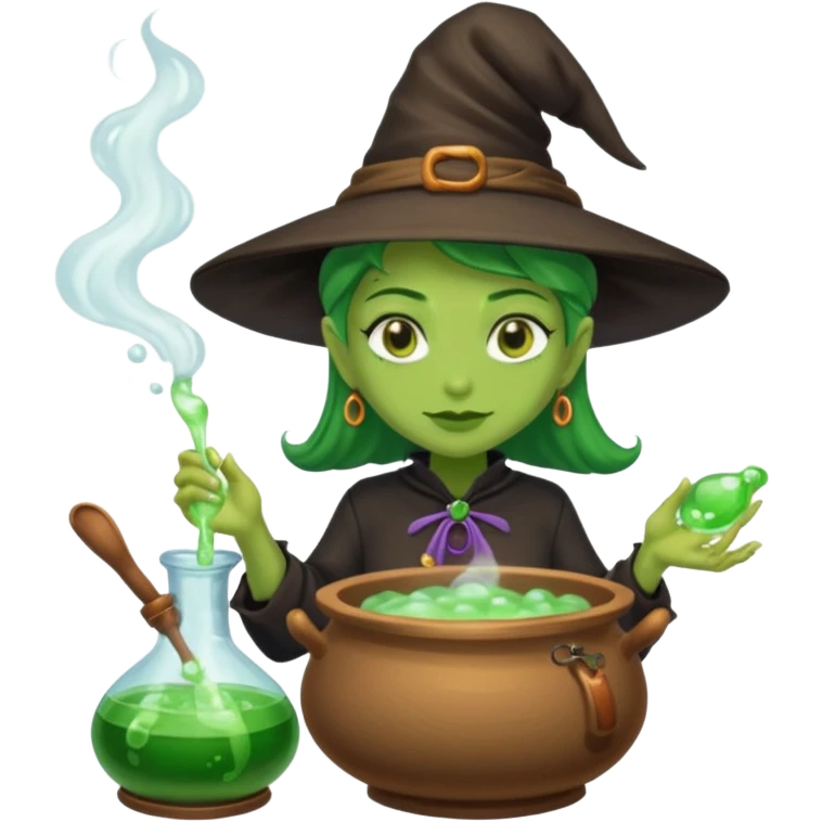 green witch cooking potion emoji